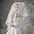 رخيصةأون طرحات الزفاف-مستويين أنيق / الطراز الأوروبي الحجاب الزفاف حجاب الكوع مع ترتر / مستويات تول