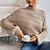 cheap Sweaters-Women&#039;s Pullover Sweater Jumper Jumper Cable Knit Knitted Stand Collar Pure Color Outdoor Daily Stylish Casual Winter Fall Black White S M L