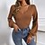 cheap Bodysuit-Women&#039;s Shirt Blouse Brown Khaki Crochet Plain Casual Long Sleeve V Neck Basic Regular Lantern Sleeve S