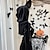 economico Vestiti-Punk &amp; Gotico Costume Sexy Vestito Costume Cosplay Abiti con spacco Manica a Campana Morticia Addams Costume Per donna Fantasia Halloween Carnevale Mascherata Festa / Sera Club Adulti Vestito