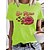 cheap Tees &amp; T Shirts-Women&#039;s T shirt Tee Black White Yellow Print Graphic Leopard Daily Holiday Short Sleeve Round Neck Basic 100% Cotton Regular Painting S