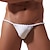 cheap Men&#039;s Exotic Underwear-Men&#039;s 3 Pack Thongs Briefs Ice Silk Breathable Soft Plain Mid Waist Black White