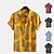 Недорогие мужские лагерные рубашки-Муж. Рубашка Гавайская рубашка Походная рубашка Рубашка Алоха Графические принты Воротничок Отложной Желтый Розовый Зеленый Светло-синий С принтом Нормальная на открытом воздухе Для улицы