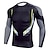 cheap Men&#039;s Active Tees &amp; Tanks-Men&#039;s Compression Shirt Running Shirt Long Sleeve Base Layer Athletic Spring Spandex Breathable Moisture Wicking Soft Fitness Gym Workout Running Sportswear Activewear Optical Illusion 3# 4# 5#