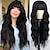 cheap Synthetic Wig-Black Wig with Bangs Long Black Wavy Wigs for Women Synthetic Wigs Natural Black Curly Hair Wig for Girls Daily Party Use