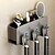 cheap Toothbrush holder-Gun Grey Toothbrush Rack Bathroom Toilet Non Perforated Wall Mounted Electric Mouthwash Cup Brush Cup Wall Mounted Space Aluminum Storage Rack