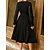 cheap Casual Dresses-Women&#039;s Casual Dress Swing Dress Midi Dress Black Pure Color Long Sleeve Winter Fall Spring Jacquard Classic V Neck Loose Fit Daily Date 2023 XS S M L