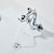 preiswerte Waschbeckenarmaturen-Waschbecken Wasserhahn, Kristallgriff Drachenform antikes Messing zwei Griffe Einloch-Wannenarmatur mit Halte- und Heißschalter