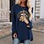 cheap Tees &amp; T Shirts-Women&#039;s T shirt Tee Black Yellow Red Print Leopard Lip Daily Weekend Long Sleeve Round Neck Basic Long Painting S