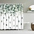 abordables Rideaux De Douche Haut Vente-Rideau de douche, rideaux de douche verts pour salle de bain, impression 3d tissu imperméable lavable feuille de plante rideau de douche avec 12 crochets