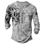 halpa miesten henley t-paita-Miesten Henley-paita T-paidat Kuvitettu Viikinki Henley Vaatetus 3D-tulostus ulko- Kausaliteetti Pitkähihainen Painike alas Painettu Muoti Suunnittelija Tyylikäs Vintage