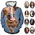 billige nyhed sjove hættetrøjer &amp; t-shirts-Dyr Hund Hundehvalp Hattetrøje Tegneserie Manga Anime 3D Frontlomme Grafisk Til Par Herre Dame Voksne 3D-udskrivning