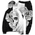 voordelige hoodie-outfits voor heren met print-Voor heren Trainingspak Truien instellen Zwart Wit blauw Khaki Grijs Capuchon Grafisch Doodskoppen 2-stuks Afdrukken Sport &amp; Outdoor Casual Sport 3D-afdrukken Basic Streetwear Casual Herfst Lente