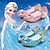 billige Film- og TV-kostymer-Frozen Eventyr Prinsesse Elsa Sko Jente Film-Cosplay Paljetter Halloween Sølv Svart Hvit Halloween Karneval Maskerade Sko