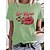 cheap Tees &amp; T Shirts-Women&#039;s T shirt Tee Black White Yellow Print Graphic Leopard Daily Holiday Short Sleeve Round Neck Basic 100% Cotton Regular Painting S