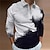 cheap 3D Zipper Polo-Men&#039;s Polo Shirt Golf Shirt Zip Polo Abstract Graphic Prints Geometry Turndown Black Navy Blue Dusty Blue Brown Dark Gray Outdoor Street Long Sleeve Zipper Print Clothing Apparel Fashion Streetwear
