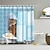 abordables Rideaux De Douche Haut Vente-Rideau de douche chat, rideaux de douche pour salle de bain, impression 3d tissu imperméable lavable feuille de plante rideau de douche avec 12 crochets
