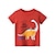 abordables T-shirts et chemises pour garçons-T-shirt Tee Enfants Garçon Lettre Dinosaure Manche Courte Coton Haut pour enfants Casual Mode du quotidien Eté Blanche Jaune Rouge 2-8 ans