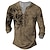 tanie męska koszulka typu henley-Męskie Koszula Henley Koszulki Graficzny Wiking Henley Odzież Druk 3D Na zewnątrz Codzienny Długi rękaw Przycisk w dół Nadruk Moda Designerskie Elegancki Zabytkowe