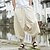 cheap Retro-Men&#039;s Trousers Bloomers Baggy Beach Shorts Capri Pants Elastic Waist Wide Leg Print Comfort Breathable Casual Daily Beach Linen Cotton Blend Fashion Streetwear Black Red Micro-elastic