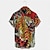 voordelige Hawaiiaanse reversoverhemden voor heren-Voor heren Overhemd Hawaiiaans overhemd dier Tijger Grafische prints Strijkijzer Rood Buiten Straat Korte Mouw Afdrukken Button-omlaag Kleding Tropisch Modieus Hawaii Ontwerper