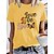 cheap Tees &amp; T Shirts-Women&#039;s T shirt Tee White Yellow Light Green Print Graphic Butterfly Daily Holiday Short Sleeve Round Neck Basic 100% Cotton Regular Painting S