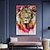 abordables Pinturas de animales-Pintura al óleo hecha a mano lienzo decoración de arte de la pared león animal moderno para la decoración del hogar pintura enrollada sin marco sin estirar