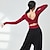 お買い得  ダンス練習着-通気性のあるアクティブウェアトップ 中空アウト ピュアカラー 女性用 パフォーマンストレーニング 長袖 ハイポリエステル