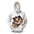 cheap Hoodies &amp; Sweatshirts-Women&#039;s Zip Hoodie Sweatshirt Basic Cute Casual White Light Grey Cat Dailywear Long Sleeve