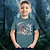 tanie chłopięce koszulki 3D-Dzieci Dla chłopców Podkoszulek Trójnik Zwierzę Dinozaur Krótki rękaw Wycięcie pod szyją Dzieci Top Codzienny Druk 3D Nowoczesne Codzienny Lato Czerwony 3-12 lat