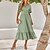 cheap Casual Dresses-Women&#039;s Casual Dress Swing Dress Midi Dress caramel Light Green Apricot Pure Color Short Sleeve Spring Summer Ruched Modern V Neck Loose Fit Weekend 2023 S M L XL