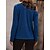 cheap Blouses &amp; Shirts-Women&#039;s Shirt Blouse Blue Lace Patchwork Plain Casual Long Sleeve Round Neck Basic Regular S