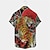 voordelige Hawaiiaanse reversoverhemden voor heren-Voor heren Overhemd Hawaiiaans overhemd dier Tijger Grafische prints Strijkijzer Rood Buiten Straat Korte Mouw Afdrukken Button-omlaag Kleding Tropisch Modieus Hawaii Ontwerper