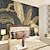 levne Květinová a rostlinná tapeta-nástěnná tapeta samolepka na zeď zakázková samolepicí oslnivá zlatá banánové listy pvc / vinyl vhodná do obývacího pokoje ložnice restaurace hotel dekorace na zeď umění domácí výzdoba