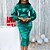 cheap Party Dresses-Women‘s Cocktail Party Dress Wedding Guest Dress Bodycon Midi Dress Green Long Sleeve Pure Color Ruched Winter Fall Spring Crew Neck Modern Loose Fit 2023 S M L XL 2XL 3XL 4XL