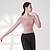 preiswerte Tanzübung-atmungsaktives Activewear-Oberteil aushöhlen reine Farbe Damen Leistung Training Langarm hoher Polyester
