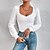 cheap Bodysuit-Women&#039;s Shirt Blouse White Crochet Plain Casual Long Sleeve Square Neck Basic Regular S