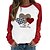 cheap Hoodies &amp; Sweatshirts-Women&#039;s T shirt Tee Black White Green Print Leopard Plaid Valentine Weekend Long Sleeve Round Neck Basic Regular Painting Couple S