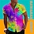 billige leirskjorter for menn-Herre Skjorte Hawaii skjorte Gradert Kokosnøttre Grafiske trykk Aftæpning Svart Blå Lilla Grønn Regnbue Avslappet Hawaiisk Kortermet Trykt mønster Knapp ned Klær Tropisk Mote Hawaiisk Myk