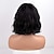 cheap Synthetic Trendy Wigs-Short Wavy Black Wig with Bangs Short Black Bob Wigs for Women Wavy Bob Wig with Bangs Synthetic Natural Looking Heat Resistant Fiber Wigs
