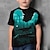 Недорогие Футболки и рубашки-Дети Мальчики Футболка С короткими рукавами Динозавр 3D печать Графика Животное Черный Дети Верхушки Лето Активный Круто Симпатичные Стиль Школа На каждый день 3-12 лет