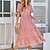 cheap Midi Dresses-Women&#039;s Casual Dress Long Dress Maxi Dress Bright pink Light Green Light Blue Polka Dot Short Sleeve Spring Summer Print Modern V Neck Loose Fit Vacation Weekend 2023 S M L XL