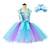 voordelige Meisjeskostuums-Meermin Zeemeerminstaart Ariel Aqua Princess Bloemenmeisje jurk Thema feestkostuum Tule jurken Cosplay for Voor meisjes Kinderen Carnaval Maskerade Bruiloft Bruiloft gast
