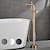 cheap Sidespray-Bathtub Faucet Floor Mount Freestanding Tub Filler Brass High Flow Shower Faucets with Handheld Shower Mixer Taps Swivel Spout(Gun Grey/Brushed Golden)