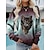cheap Hoodies &amp; Sweatshirts-Women&#039;s Sweatshirt Pullover Basic Wine Blue Green Cat Casual Long Sleeve Round Neck
