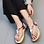 cheap Women&#039;s Sandals-Women&#039;s Sandals Boho Bohemia Beach Flat Sandals Plus Size Party Daily Solid Colored Summer Flat Heel Round Toe Elegant Sexy Sweet PU Leather Loafer Black Red Blue