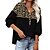 cheap Hoodies &amp; Sweatshirts-Women&#039;s Hoodie Patchwork Animals Classic Modern Leopard Print Hooded Winter Thick Black Pink Blue Green Khaki