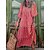 cheap Casual Dresses-Women&#039;s Casual Dress Boho Dress Long Dress Maxi Dress Bohemian Casual Geometric Ruffle Print Outdoor Daily Vacation V Neck Long Sleeve Dress Loose Fit Wine Red Light Purple Winter Fall S M L XL XXL