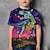 preiswerte 3D-T-Shirts für Jungen-kinderkleidung Jungen T-Shirt Tee Tier Dinosaurier Kurzarm Rundhalsausschnitt Kinder oben Casual 3D-Druck Cool Täglich Sommer Purpur 3-12 Jahre