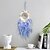 cheap Dreamcatcher-Life of Tree Blue Dream Catcher Handmade Gift Feather Hook Flower Wind Chime Ornament Wall Hanging Decor Art Boho Style 16x60cm/6.3&#039;&#039;x24&#039;&#039;